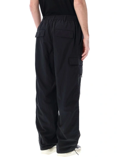 Shop Y-3 Adidas Crinkle Nylon Cargo Pants In Black