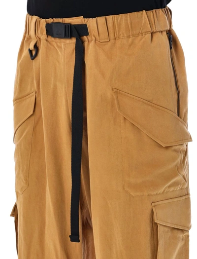 Shop Y-3 Adidas Belted Cargo Pants In Tobacco