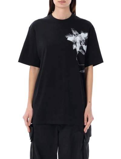 Shop Y-3 Adidas Graphic Print T-shirt In Black