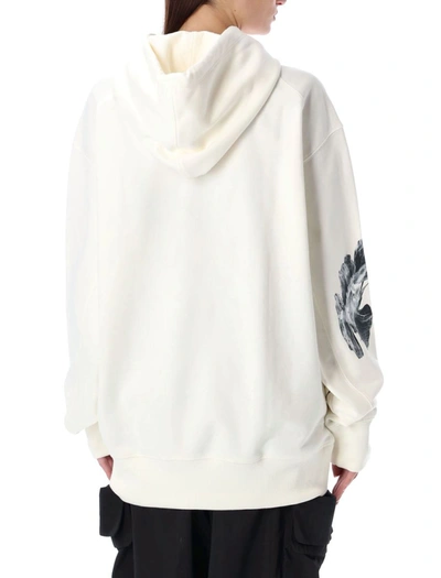 Shop Y-3 Adidas Graphich French Terry Hoodie In White