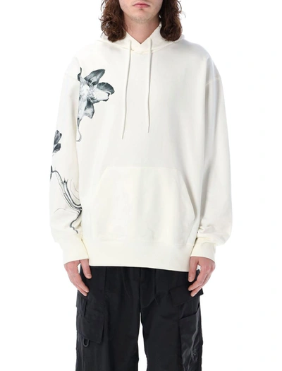 Shop Y-3 Adidas Graphich French Terry Hoodie In White