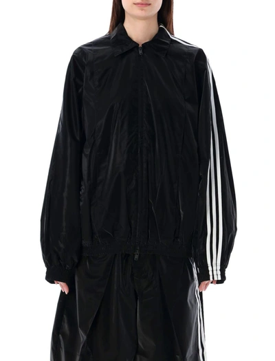 Shop Y-3 Adidas 3-stripes Windbreaker In Black