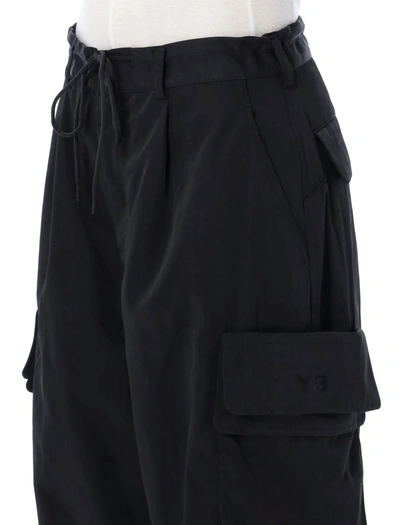 Shop Y-3 Adidas Cargo Trousers In Black
