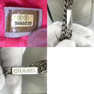 Pre-owned Chanel Cambon White Leather Shopper Bag ()