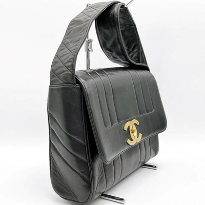 Pre-owned Chanel Mademoiselle Black Leather Shopper Bag ()