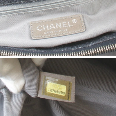 Pre-owned Chanel Shopping Navy Denim - Jeans Tote Bag ()