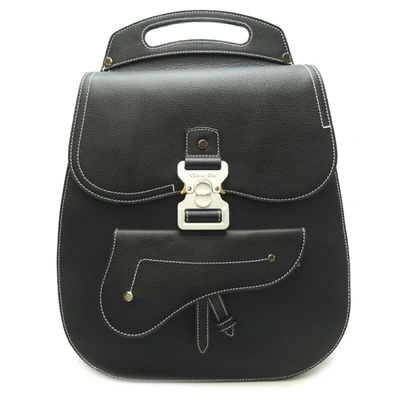 Shop Dior Gallop Black Leather Backpack Bag ()