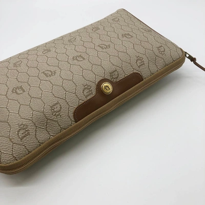 Shop Dior Honeycomb Beige Canvas Clutch Bag ()
