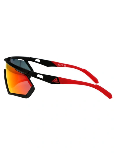 Shop Adidas Originals Adidas Sunglasses In 02u Nero Opaco/bordeaux Specchiato