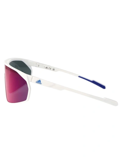 Shop Adidas Originals Adidas Sunglasses In 21z Bianco/viola Grad E/o Specchiato