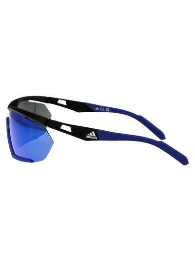 Shop Adidas Originals Adidas Sunglasses In 05x Nero/altro/blu Specchiato