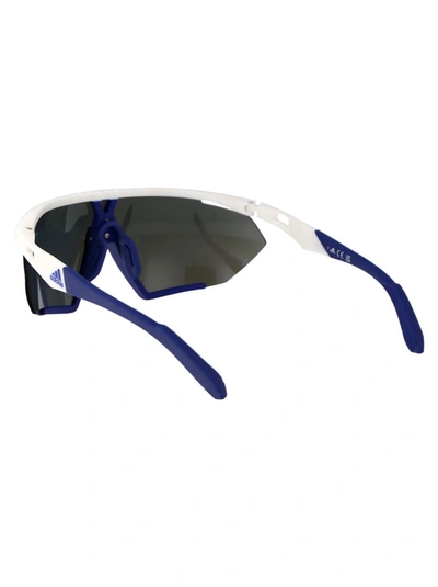 Shop Adidas Originals Adidas Sunglasses In 24x Bianco/altro/blu Specchiato