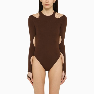 Shop Andreädamo Andreādamo Bodysuit With Cut-out In Pink