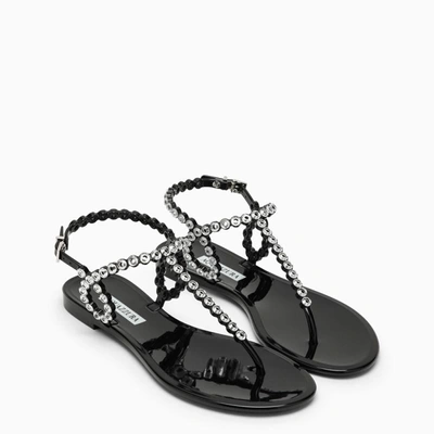 Shop Aquazzura Almost Bare Sandal With Crystals In Black