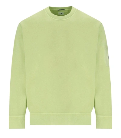 Shop C.p. Company Diagonal Fleece White Pear Sweatshirt In Green