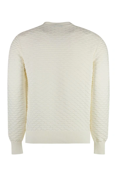 Shop Drumohr Cotton Crew-neck Sweater In White