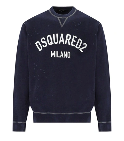 Shop Dsquared2 Milano Cool Fit Blue Sweatshirt