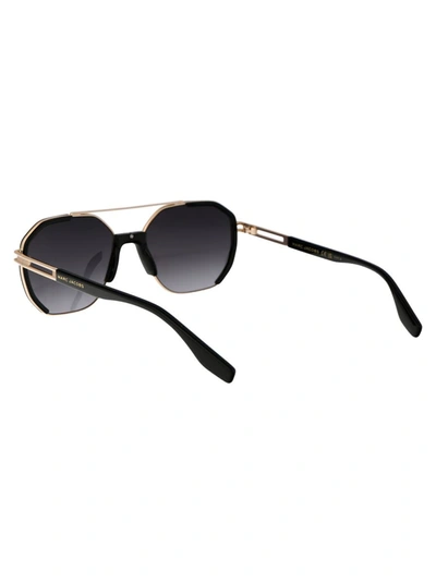 Shop Marc Jacobs Sunglasses In Rhlfq Gold Blck