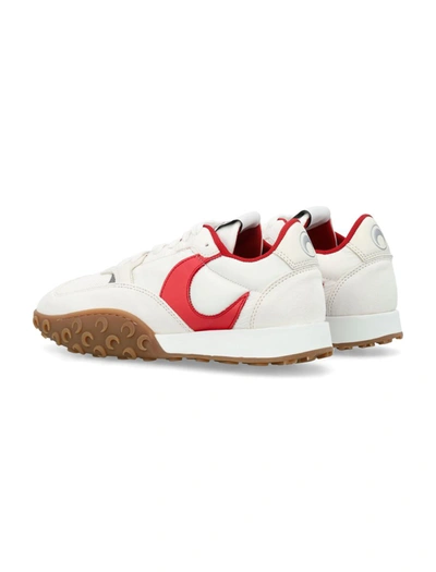 Shop Marine Serre Ms Rise Sneakers In White Red