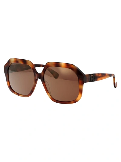 Shop Max Mara Sunglasses In 53e Avana Bionda/marrone