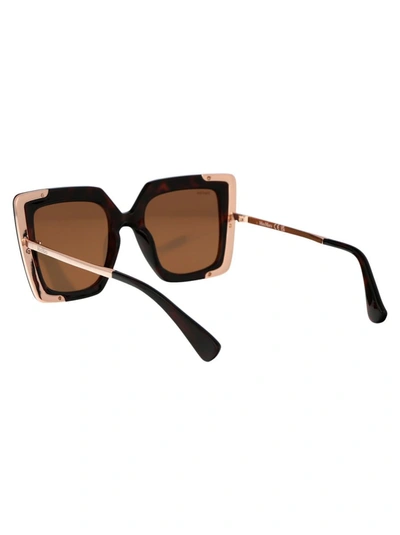 Shop Max Mara Sunglasses In 54s Avana Rossa/bordeaux