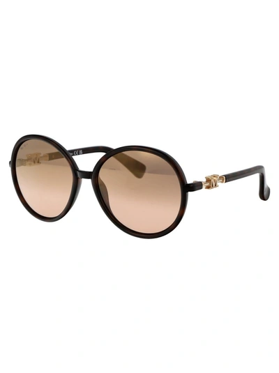 Shop Max Mara Sunglasses In 52g Avana Scura/marrone Specchiato