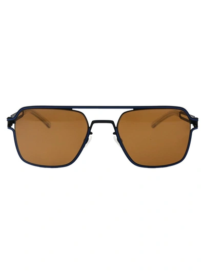 Shop Mykita Sunglasses In 514 Indigo/yale Blue Polpro Amber Brown
