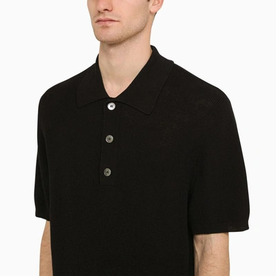 Shop Our Legacy Black Cotton-blend Polo Shirt In Blue