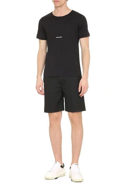 Shop Saint Laurent Cotton T-shirt With Logo In Black