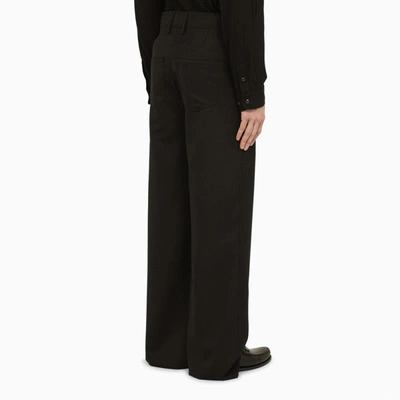 Shop Séfr Wool-blend Wide Trousers In Black