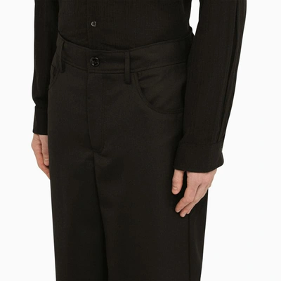 Shop Séfr Wool-blend Wide Trousers In Black