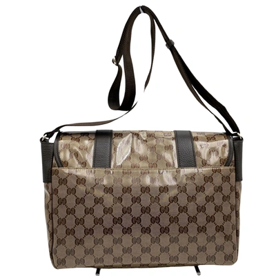 Shop Gucci Gg Crystal Brown Crystal Shopper Bag ()