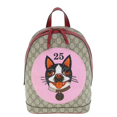 Shop Gucci Gg Supreme Beige Canvas Backpack Bag ()