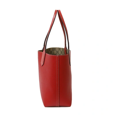 Shop Gucci Reversible Red Canvas Tote Bag ()