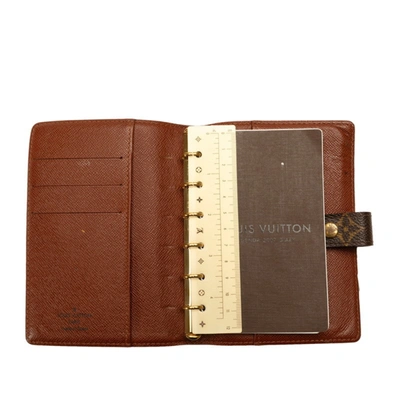 Pre-owned Louis Vuitton Agenda Cover Brown Canvas Wallet  ()