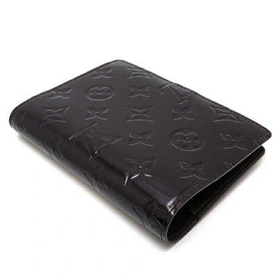 Pre-owned Louis Vuitton Agenda Cover Purple Patent Leather Wallet  ()