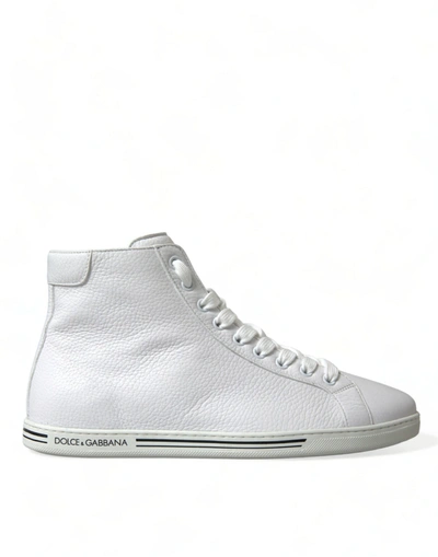 Shop Dolce & Gabbana White Saint Tropez High Top Men Sneakers Shoes