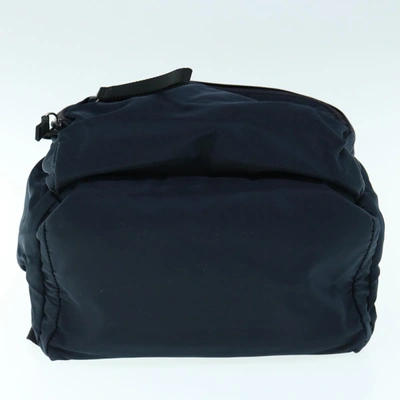 Shop Prada Tessuto Navy Synthetic Backpack Bag ()