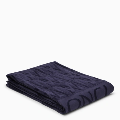 Moncler Monogrammed Beach Towel Midnight Blue In Blue