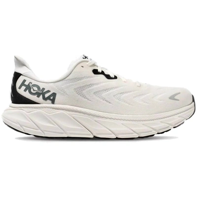 Shop Hoka Men's Arahi 6 Running Shoes In Blanc De Blanc/steel Wool In White
