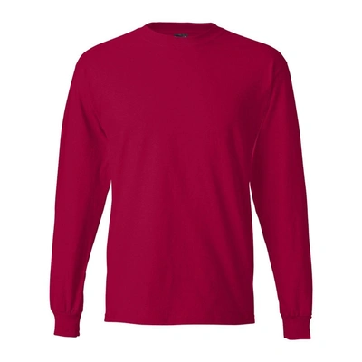 Hanes Authentic Long Sleeve T-shirt In Pink
