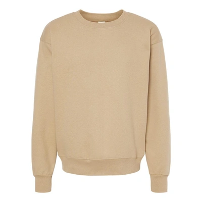 Shop Hanes Ultimate Cotton Crewneck Sweatshirt In Beige