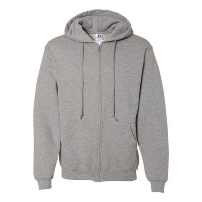 Shop Russell Athletic Dri Power Hooded Full-zip Sweatshirt In Grey