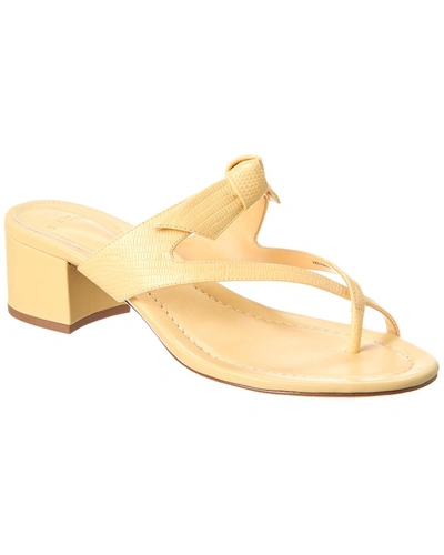 Shop Alexandre Birman Clarita Summer Embossed Leather Sandal In Yellow