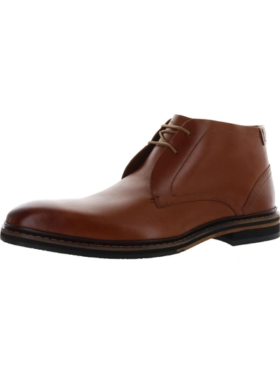 Shop Ted Baker Crint Mens Leather Lace Up Chukka Boots In Brown