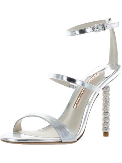 Shop Sophia Webster Rosalind Womens Leather Ankle Strap Heels In Silver