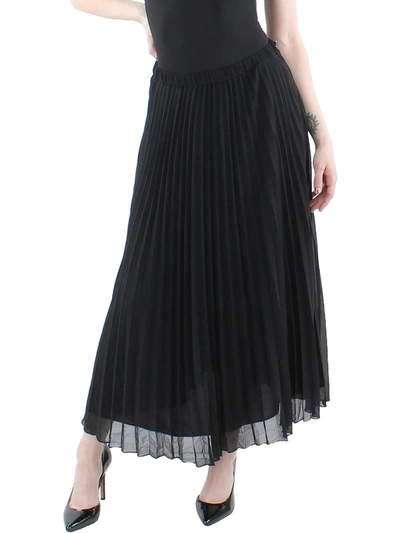Shop Anne Klein Womens Pleated Lined Maxi Skirt In Black