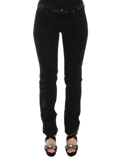 Shop Ermanno Scervino Slim Jeans Blue Pants Skinny Women's Stretch In Black