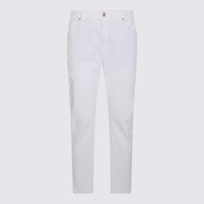 Shop Brunello Cucinelli White Cotton Blend Jeans