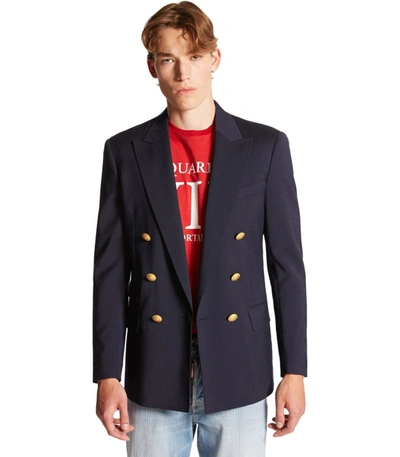 Shop Dsquared2 Palm Beach Blue Double Breasted Jacket